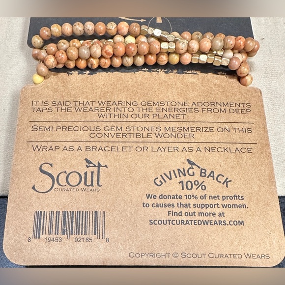 Scout Curated Wears, Petrified Wood, Semi Precious Gem Stone Necklace/Bracelet - Picture 4 of 6